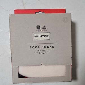 Hunter Boot Socks Cream Large UAS3011AAA for Original Short Boots
